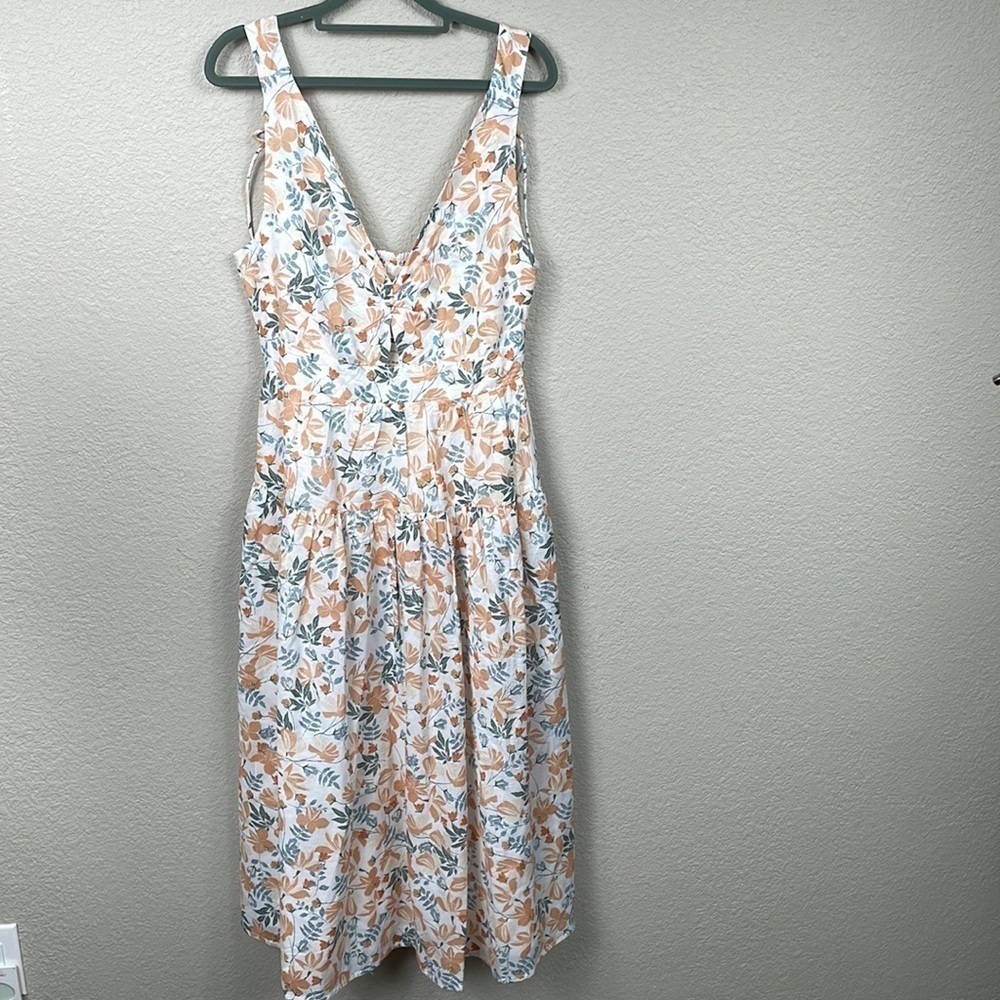 NWT Joie Floral Ruffle Tiered Midi Dress Boho Cottagecore Cut Out Sz 8